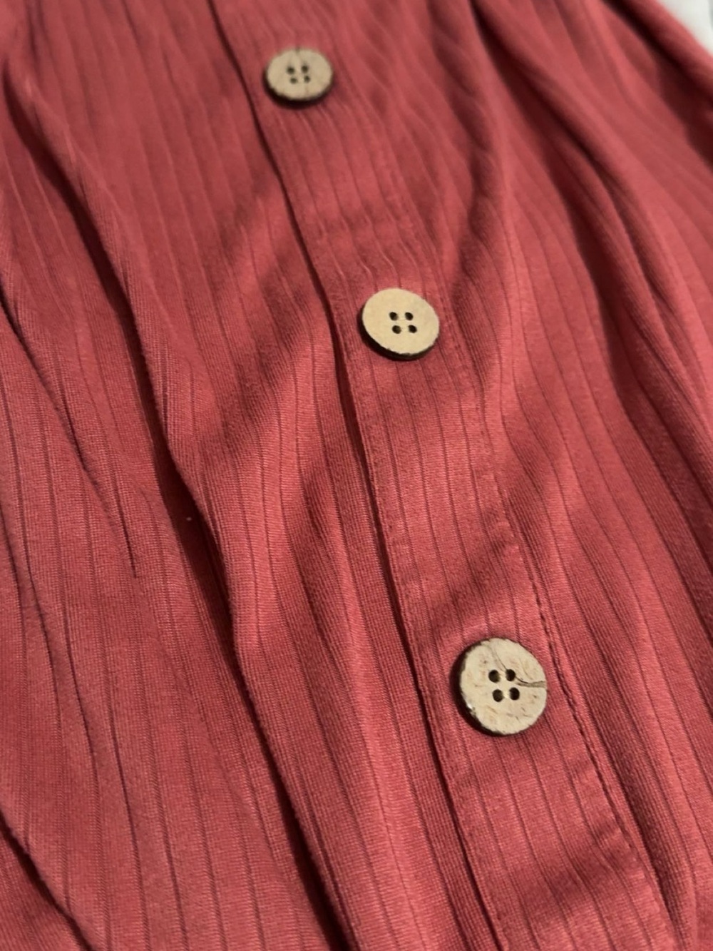 Lily Bleu Rust-Red Ribbed Button Tank - Picture 2 of 4